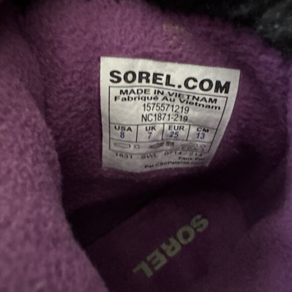 Sorel Tivoli II Girls Snow Winter Boots Gold Glitter Waterproof Faux Fur Size 8 - Picture 7 of 7